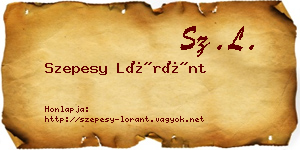 Szepesy Lóránt névjegykártya