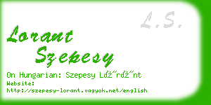 lorant szepesy business card